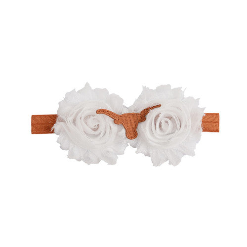 Texas Longhorn Wee Ones Flowers with Logo Baby Headband
