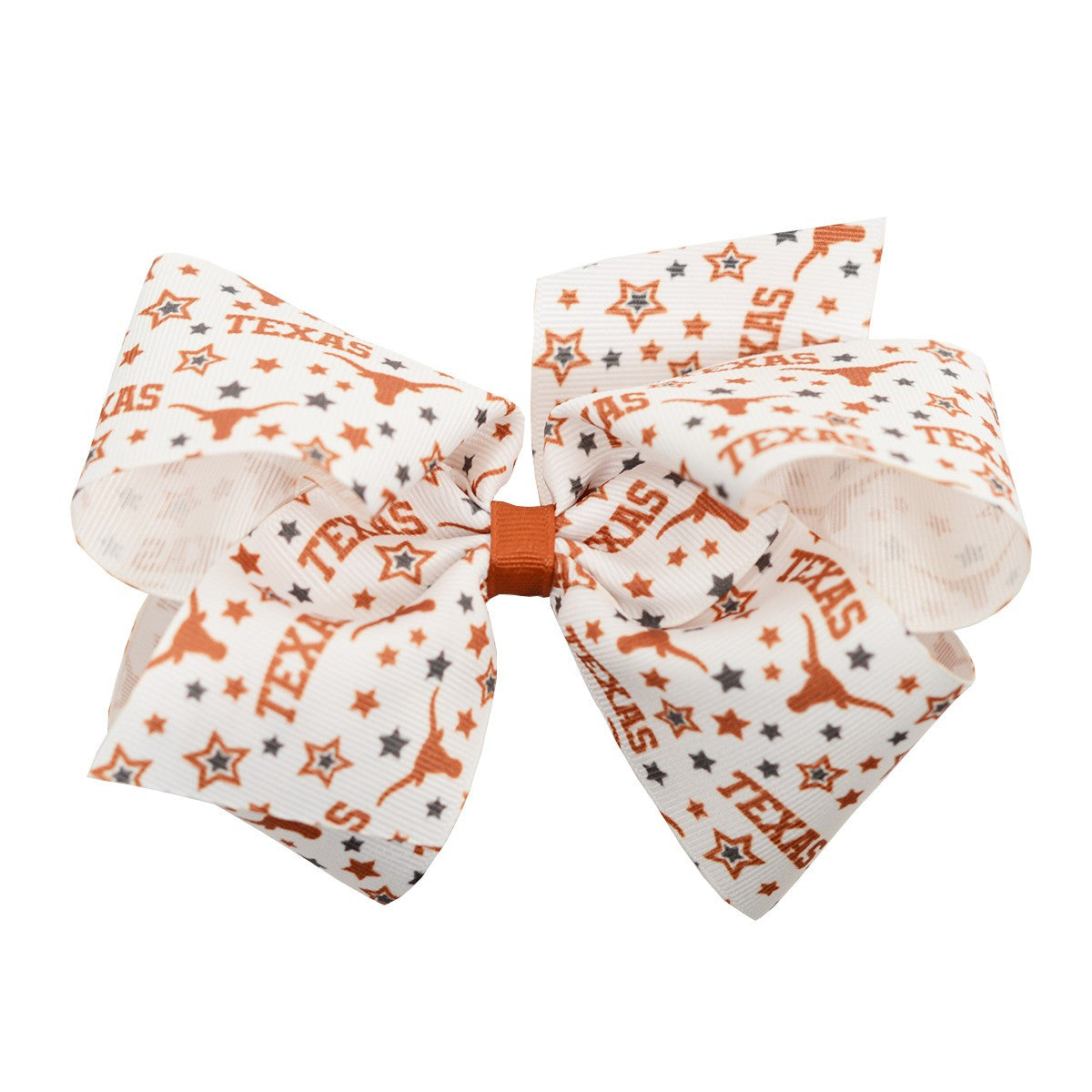 Texas Longhorn Wee Ones Star Print Clip Bow