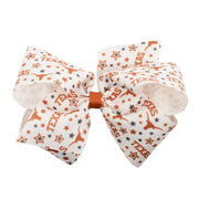 Texas Longhorn Wee Ones Star Print Clip Bow