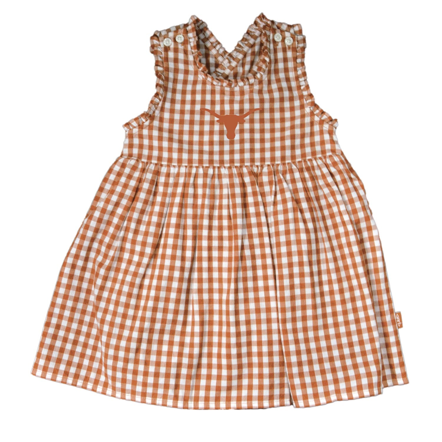 Texas Longhorn Garb Infant Girls Alora Gingham Dress (25GIT1D01)