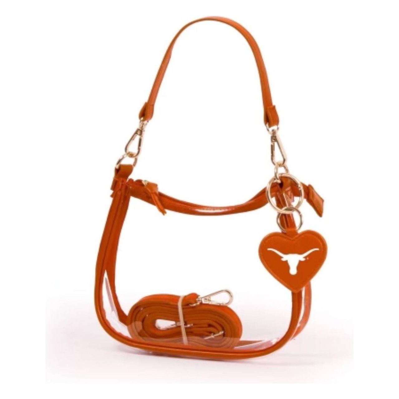 Texas Longhorn Clara Clear Bag with Heart Charm