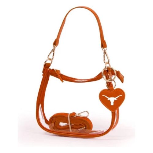 Texas Longhorn Clara Clear Bag with Heart Charm