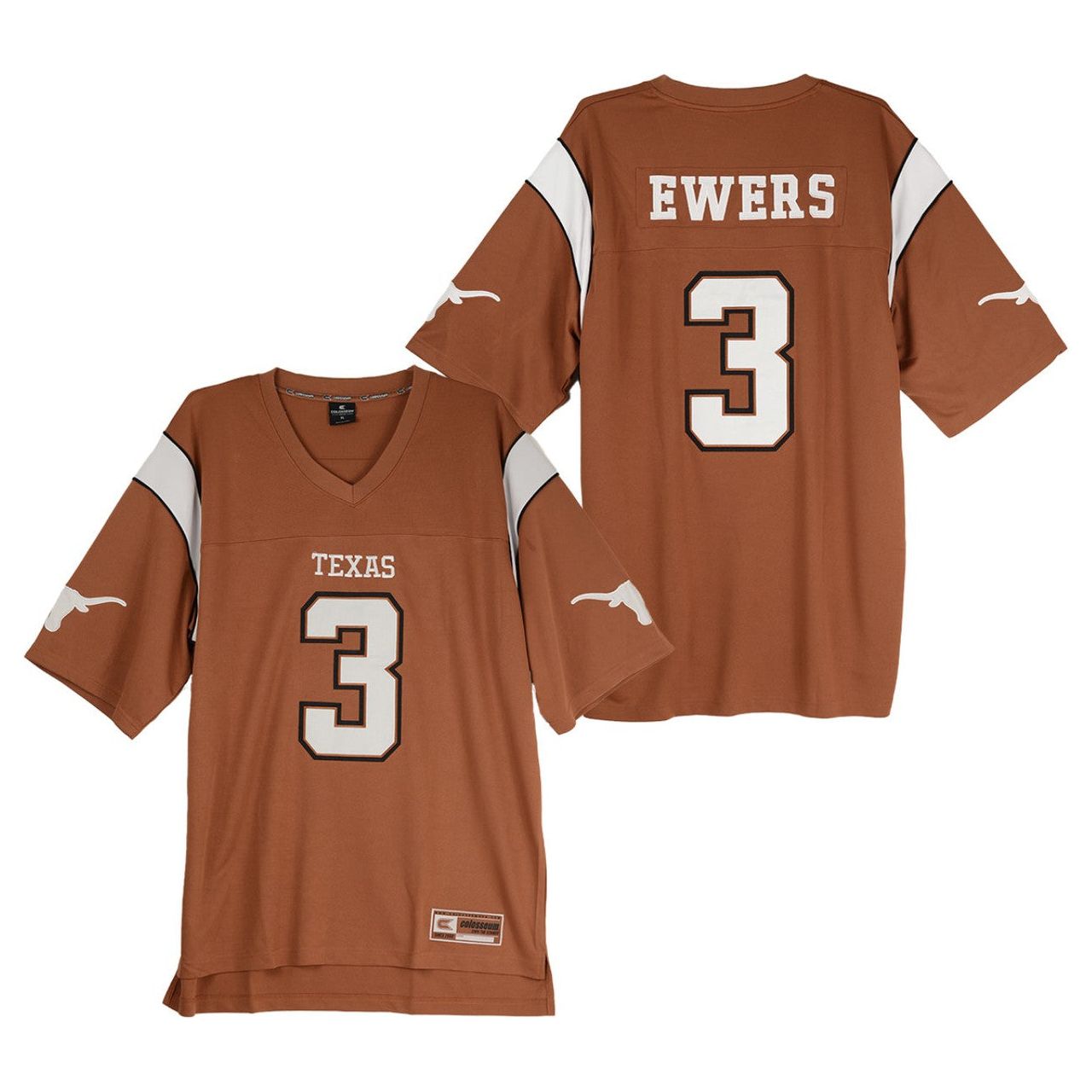Texas Longhorn Youth Replica Ewers Jersey (MJF40794#3-Y) BO