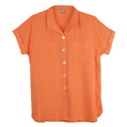 John Mark Solid Melon Button Front Camp Shirt