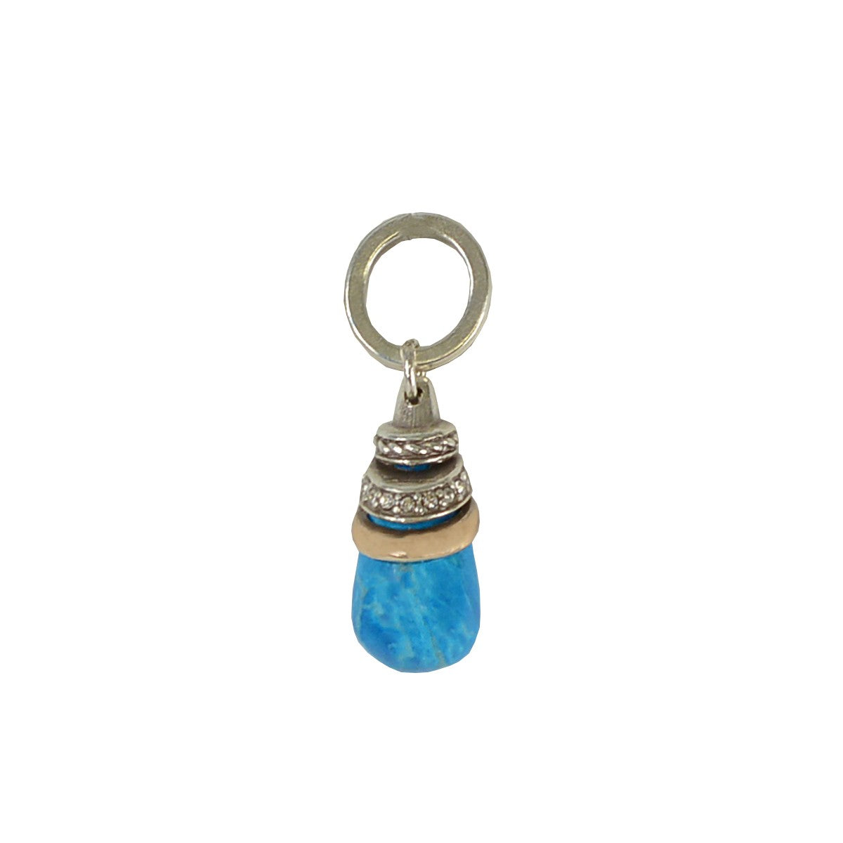 Brighton Brazilian Blue Quartz Teardrop Amulet/Charm (SLV/GLD)