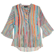 Lior Stripe Pleated Front Flare Sleeve Top(Jules-3-Ar)(Multi)