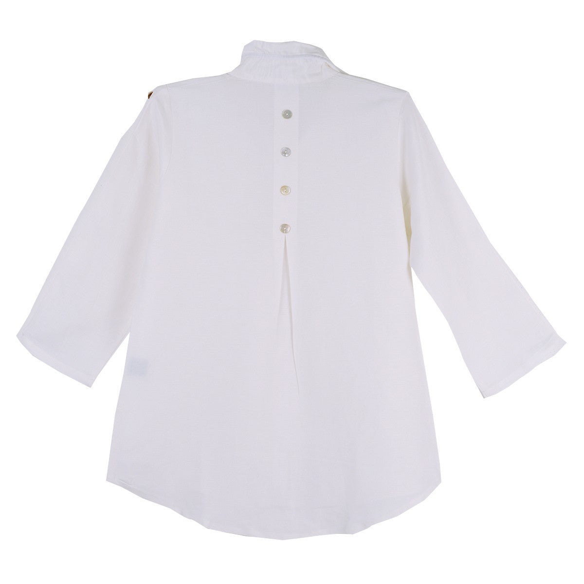 Toofan Linen Big Button White Shirt
