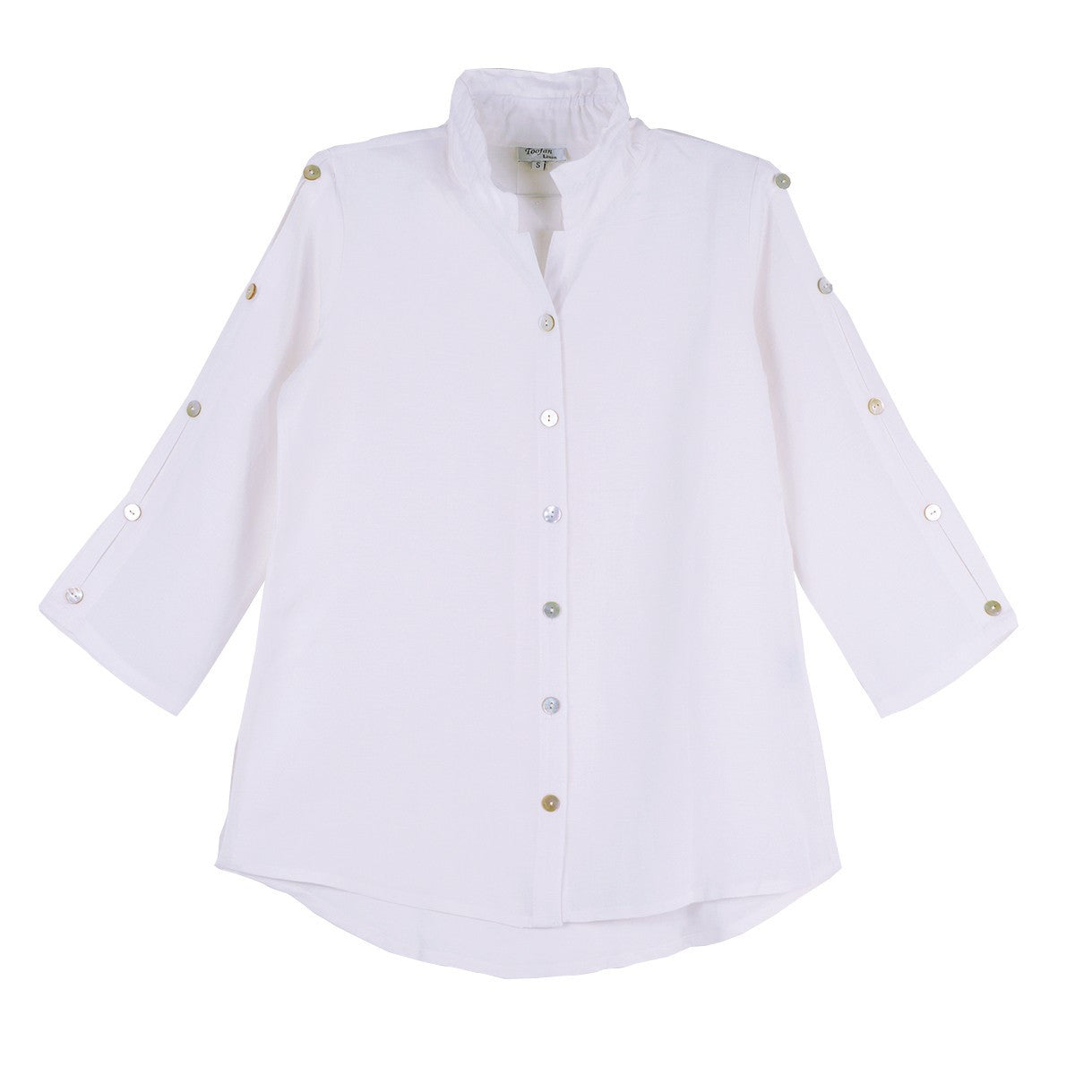 Toofan Linen Big Button White Shirt