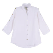Toofan Linen Big Button White Shirt