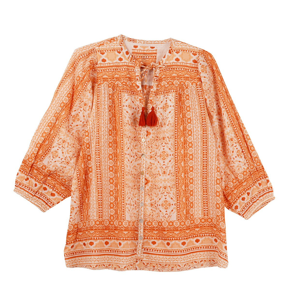 Kyla Seo Henri Tassel Tie Front Shirt (LKIC356-P97-SP)
