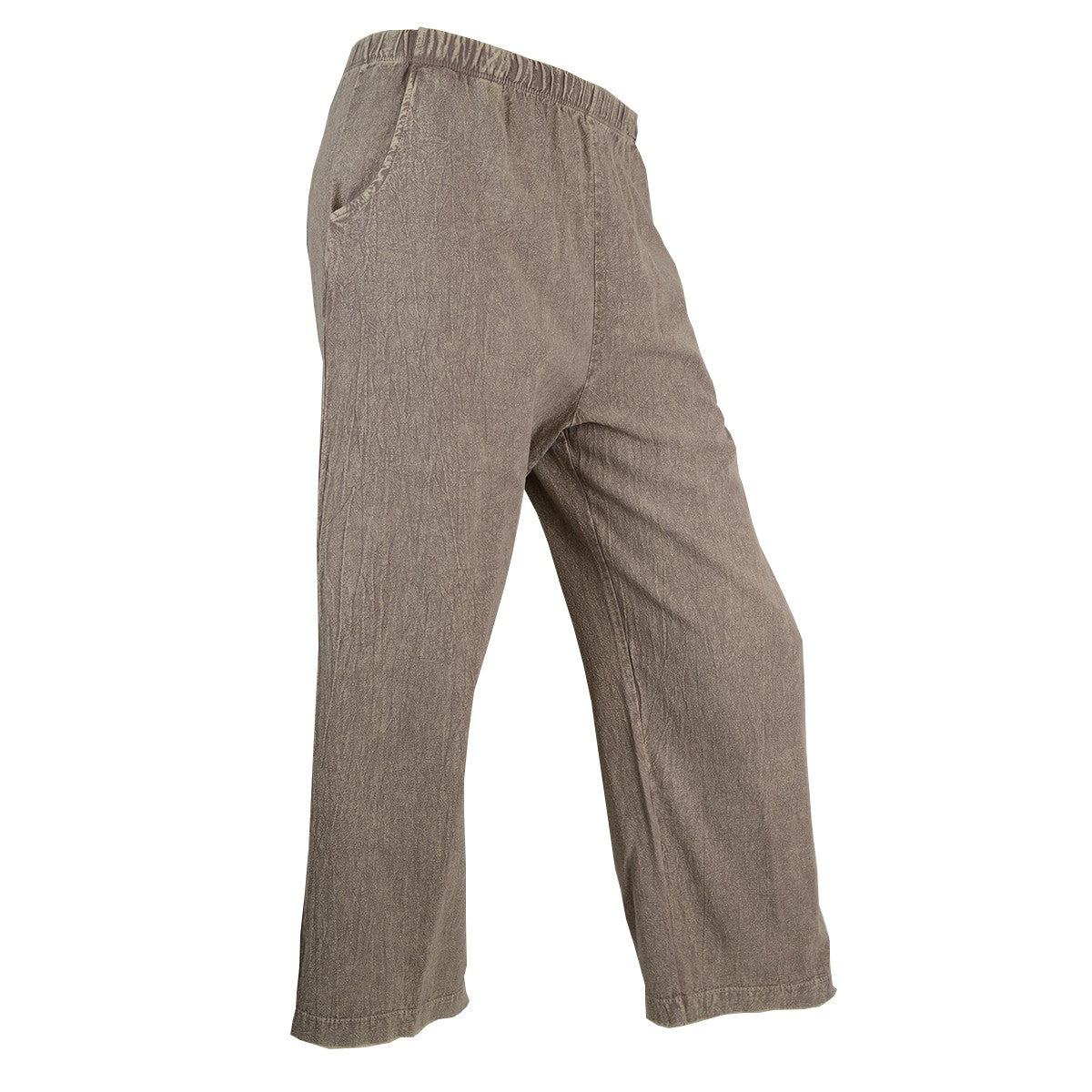 Jess & Jane Mineral Washed Cotton Gauze Crop Pants with Pockets (Multiple Colors) (M107)