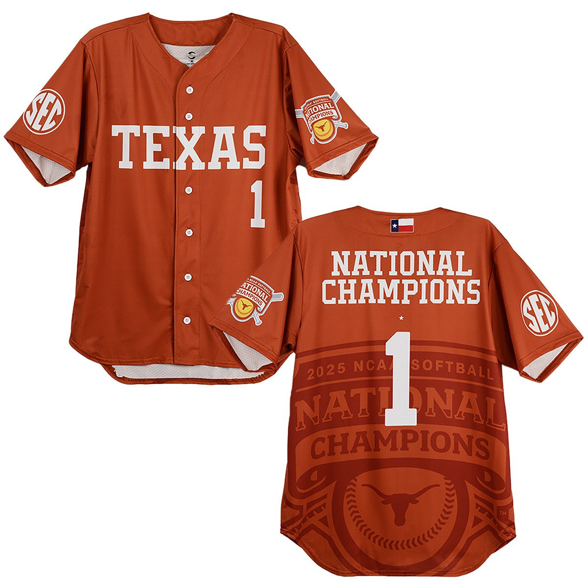Texas Longhorn Softball 2025 National Champions Sublimated Jersey NOW AVAILABLE!