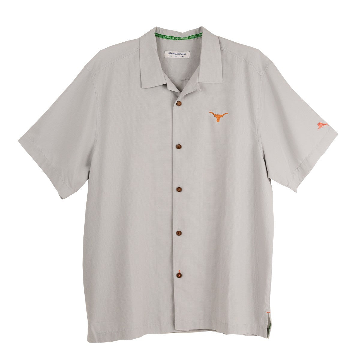 Texas Longhorn Tommy Bahama Coconut Point Frondly Camp Shirt (ST326145BR)