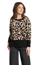 APNY Latte Multi Animal Print Pullover Sweater