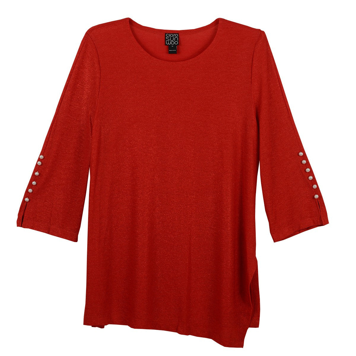 Clara Sun Woo Red Shimmer Tunic (TU424HJ2)