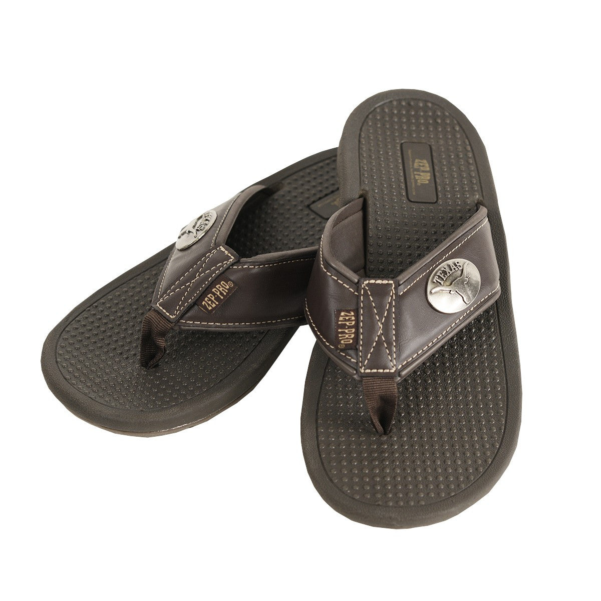 Texas Longhorn Zep Pro Brown Concho Sandal (UTXS17BRW)