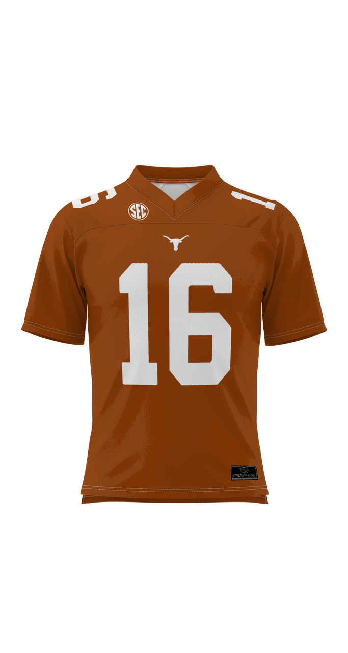 Texas Longhorn Prosphere SEC #16 Manning Football Jersey (S0662-5b)