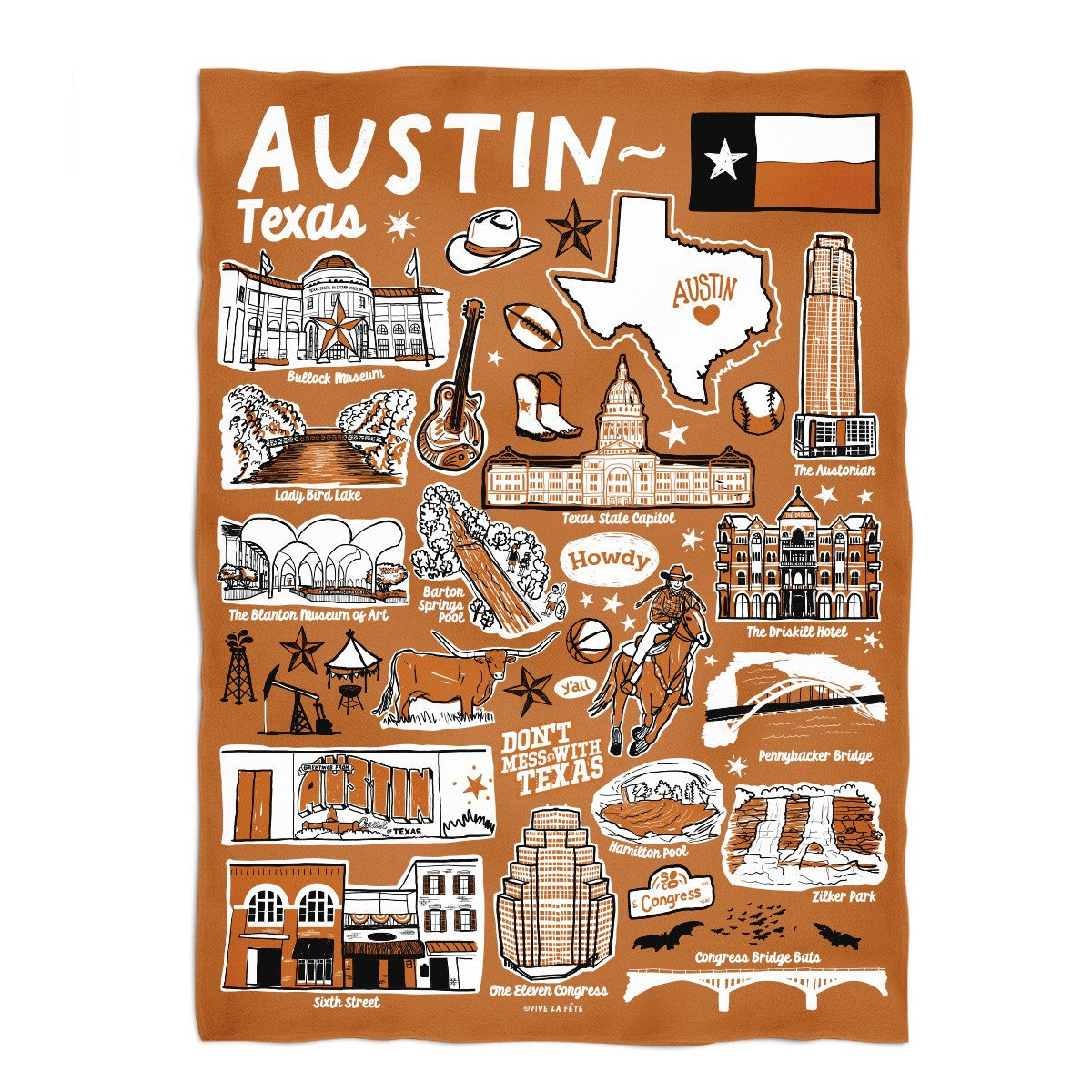 ATX Sketch Repeat Icons Blanket