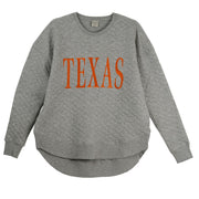 Texas Longhorns Chicka-D Ladies' Embroidered Quilted Pullover (GRY)
