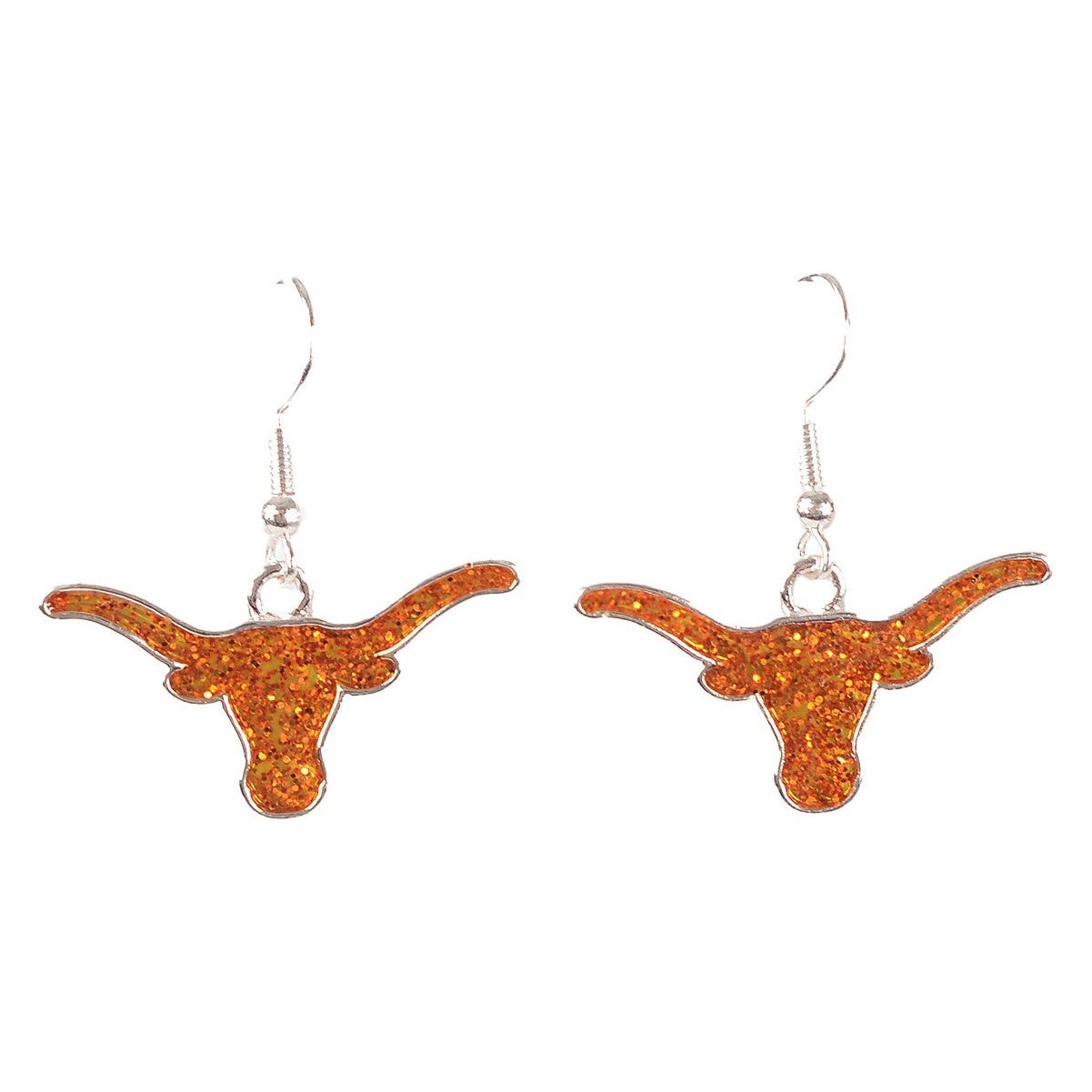 Texas Longhorn French Wire Glitter Logo Earrings (TEX43345)