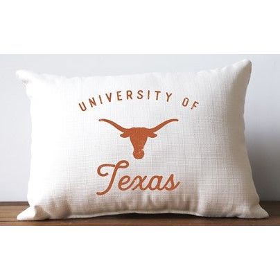 Texas Longhorn Arch University of Over Logo Vintage Pillow