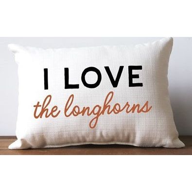 Texas Longhorn I Love My Mascot Pillow (UT0012)
