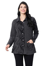 Parsley & Sage Trish Print Shirt/Jacket (BLK/GRY)