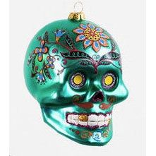 One Hundred 80 Degrees El Muerto Green Glass Ornament (4.5") (TT0504)