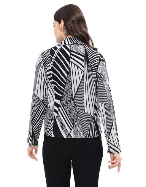 Parsley & Sage Tula Geo Print Jacket (BLK/WHT)