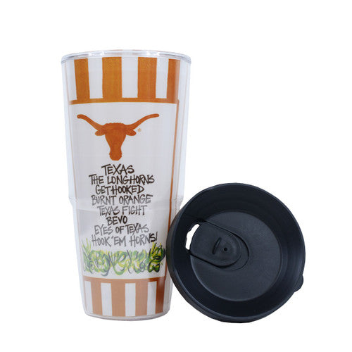 Magnolia Lane Texas Longhorn Plastic Lid Tumbler (52543)
