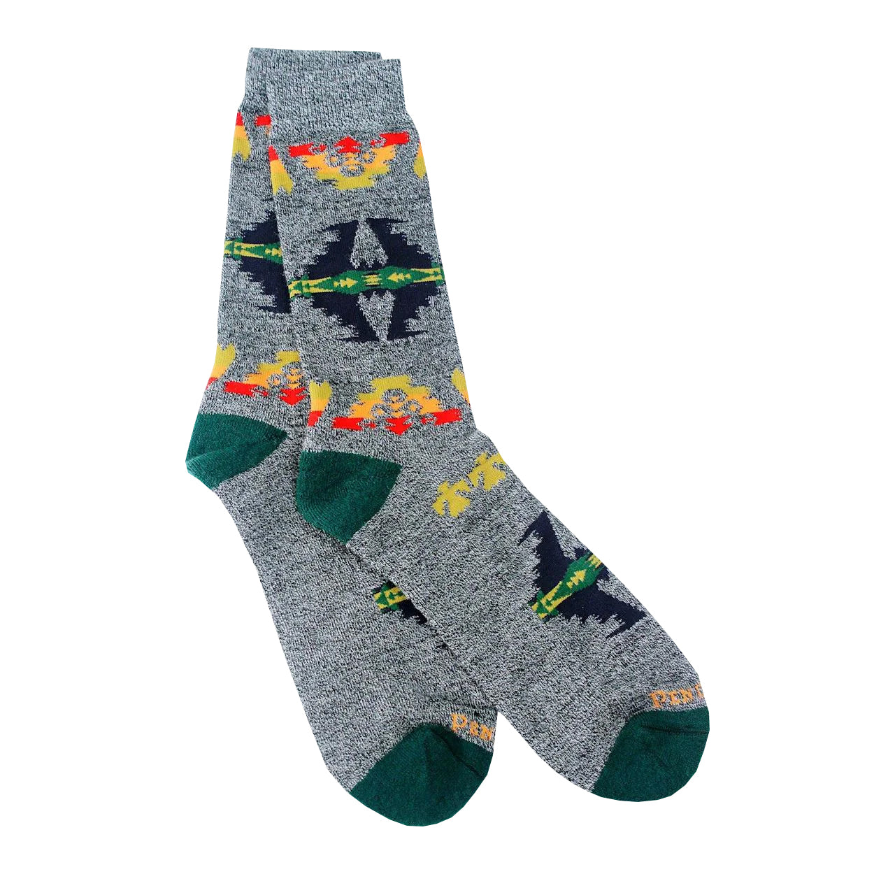 Pendleton Tuscan Wool Blend Green Crew Socks