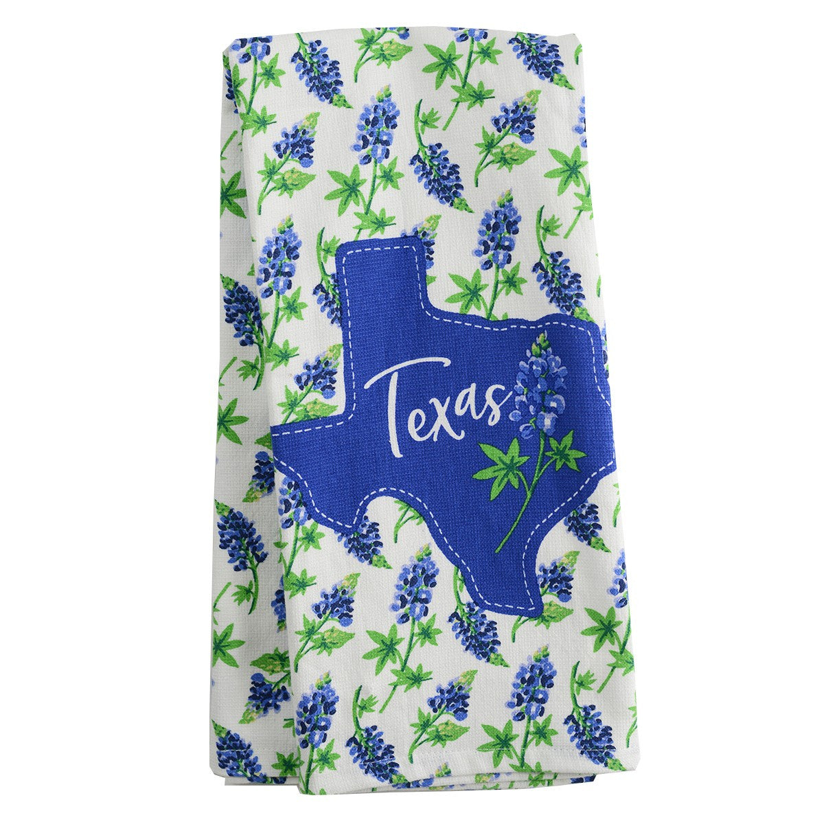 Texas Bluebonnet Applique Tea Towel