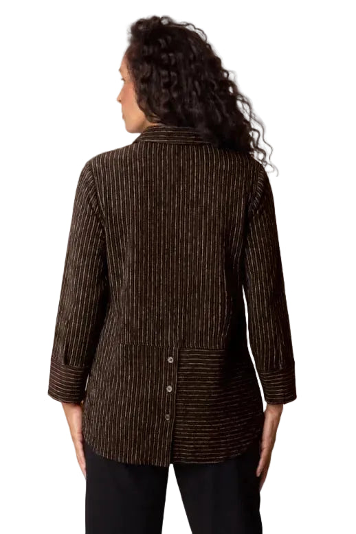 Habitat Pasadena Stripe Button Front Shirt (20936)(DOVE)