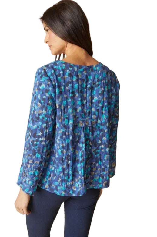 Habitat Destination Unknown Dot Pleat Back Button Pull Over (34332) (Tide)