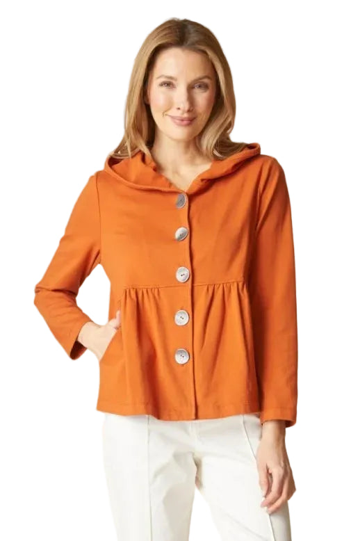 Habitat Stonewash Cotton Spandex knit Hoodie (31525)(Paprika)