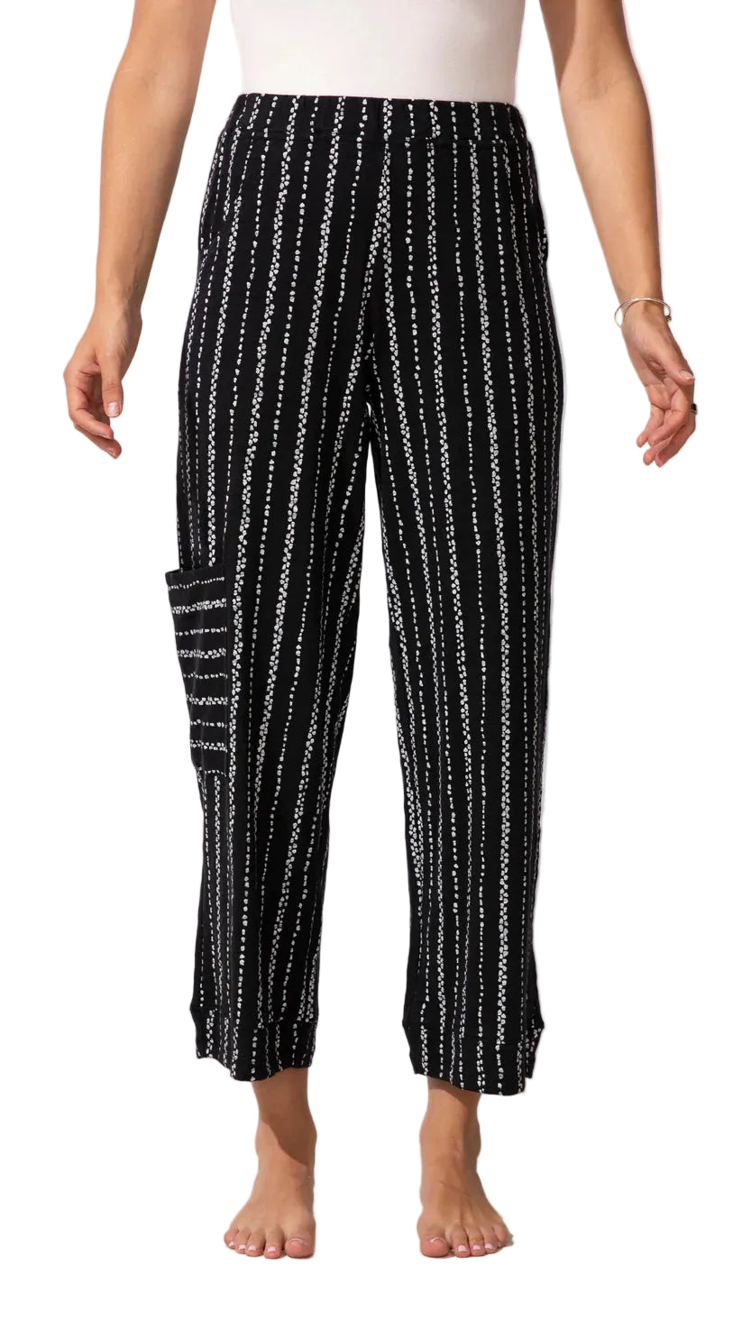 Escape by Habitat Peruvian Cotton Driftwood Stripe Flood Pant (61526)(Black)