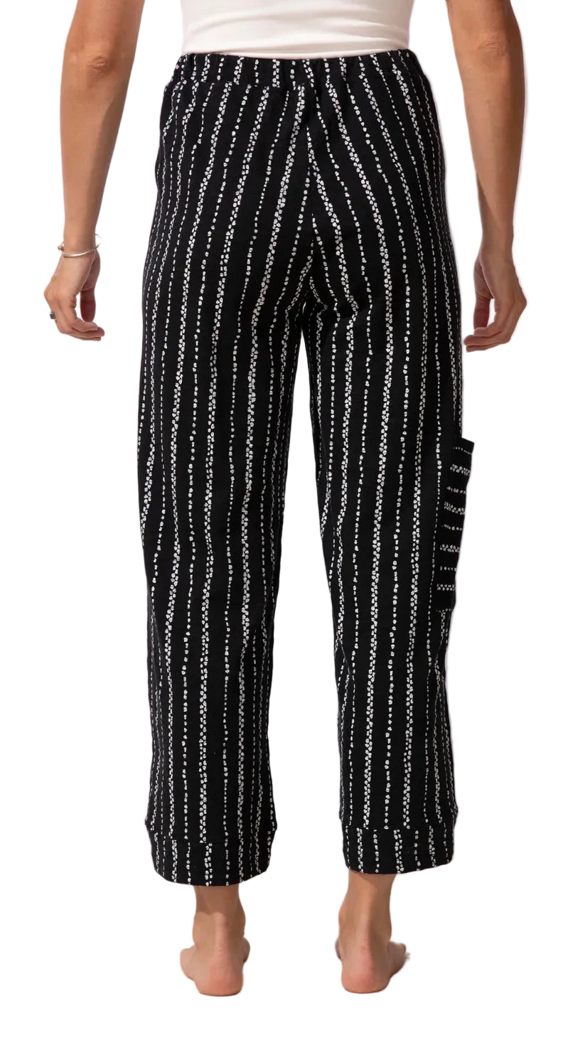 Escape by Habitat Peruvian Cotton Driftwood Stripe Flood Pant (61526)(Black)