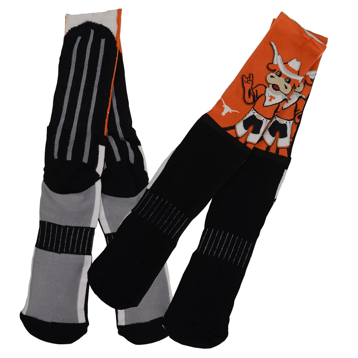 Texas Longhorn Hook 'em Phenom Socks (V-504RS-U36-L) BO/BLK
