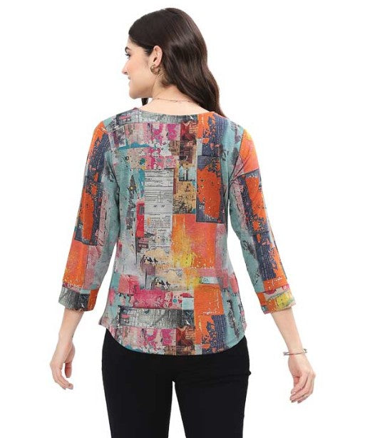 Parsley & Sage Vanita Abstract Print Top (MULTI)