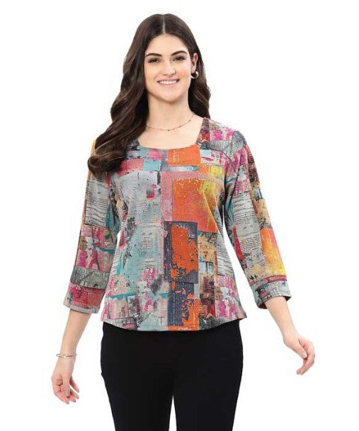 Parsley & Sage Vanita Abstract Print Top (MULTI)