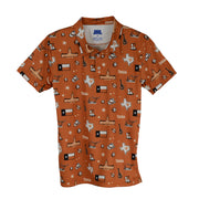 Vive La fete Austin Texas Print Youth Polo (TPPL051M)(Burnt Orange )