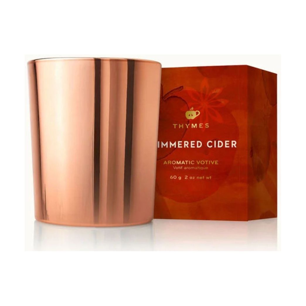 Thymes Simmered Cider Metallic Votive 2 oz