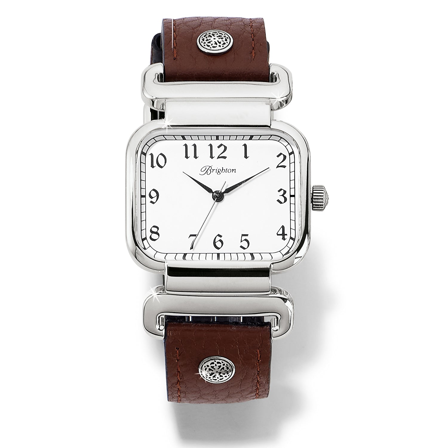 Brighton Montecito Silver with Reversible Leather Band Watch (W10473)