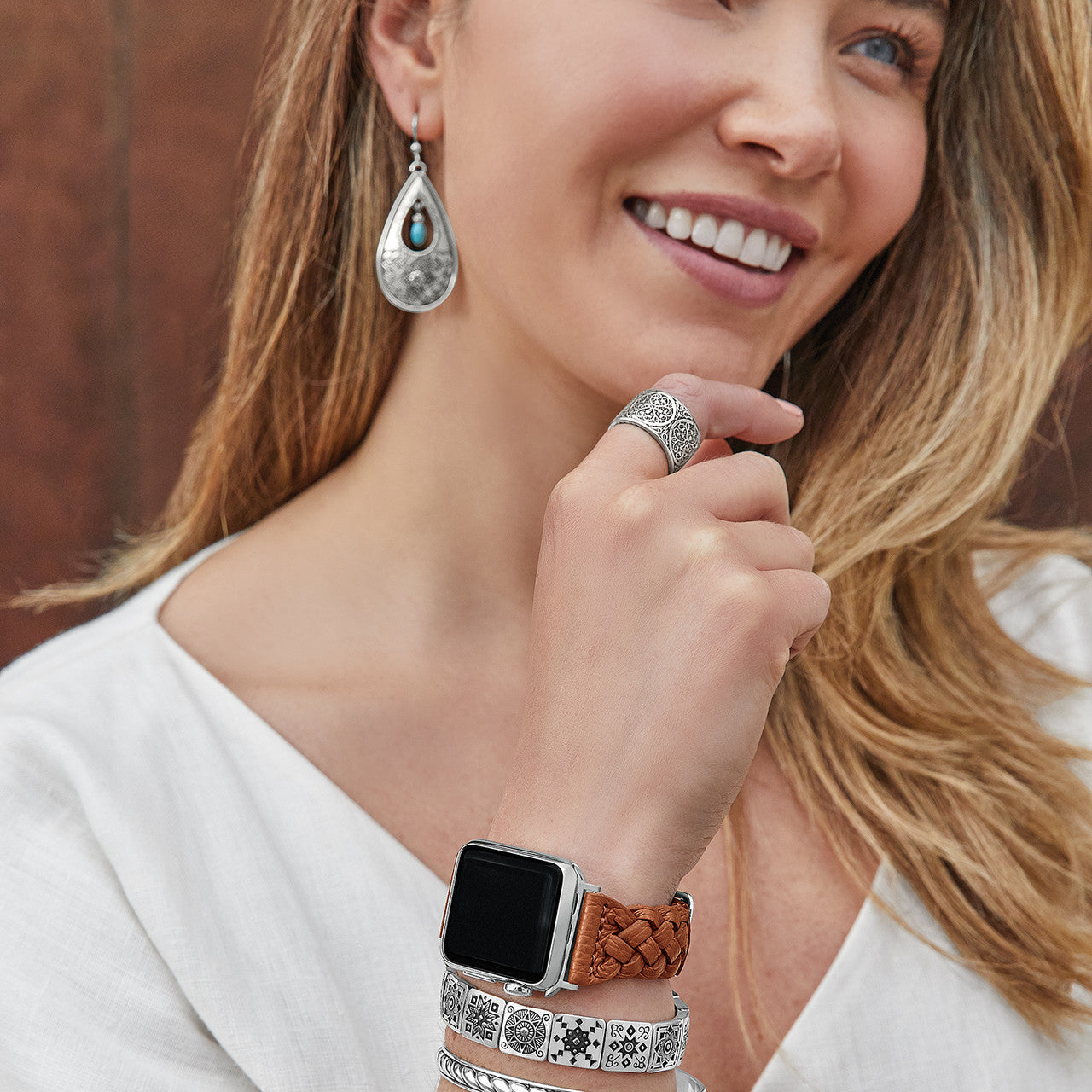 Brighton Sutton Braided Leather Watch Band (W2042B)