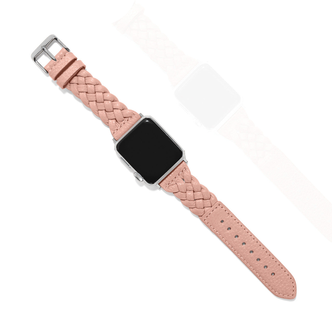 Brighton Sutton Pink Sand Braided Leather Watch Band (W2042E)