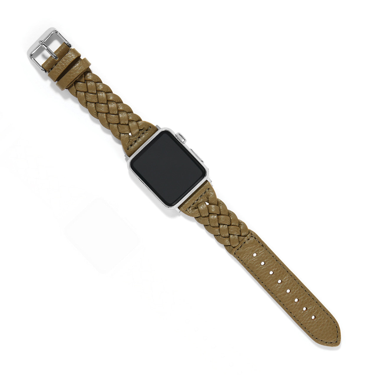 Brighton Sutton Braided Olive Leather Watch Band (W2042L)