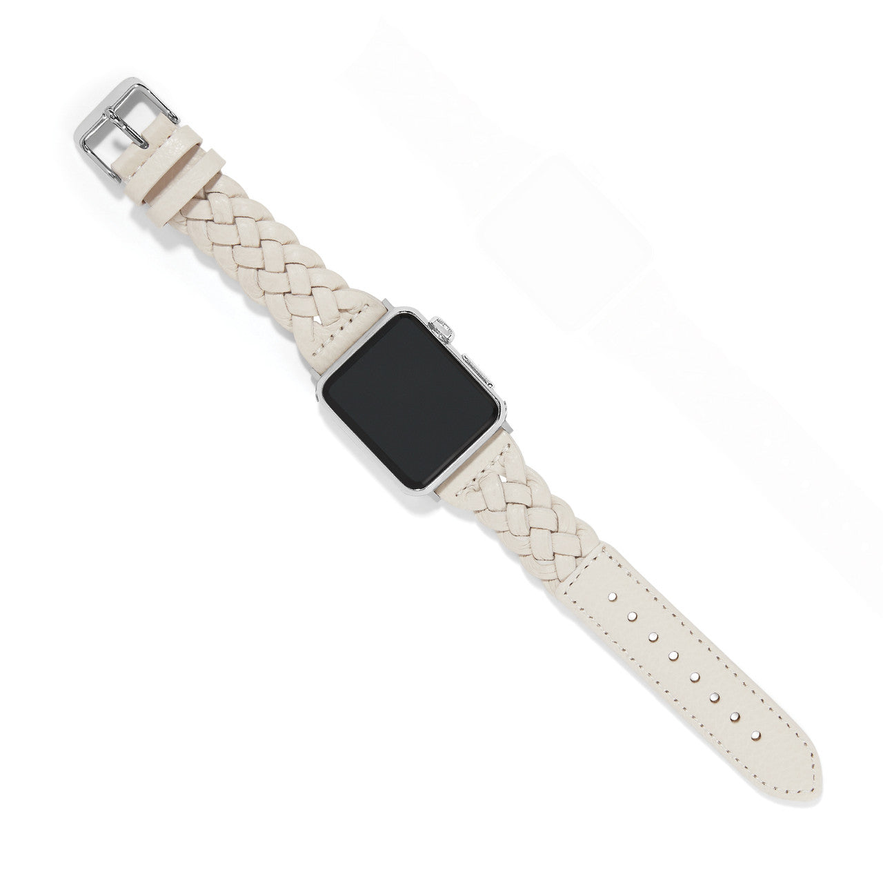 Brighton Sutton Braided Leather Watch Band Shoe White (W2042M)