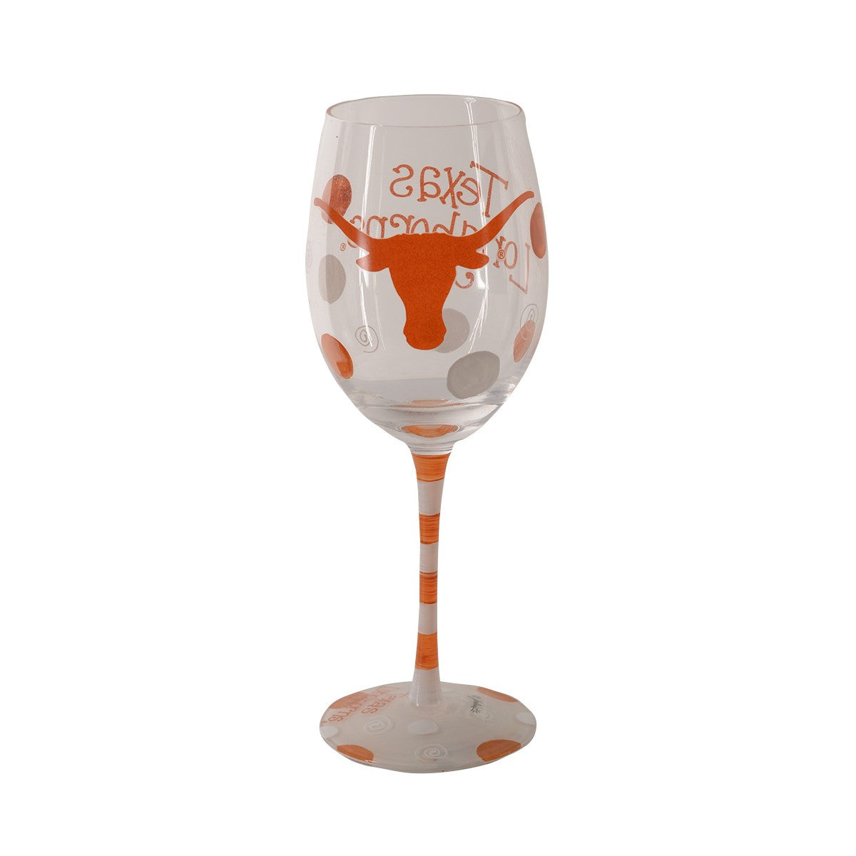 Texas Longhorn 12oz Painted Wine Glass (12042)