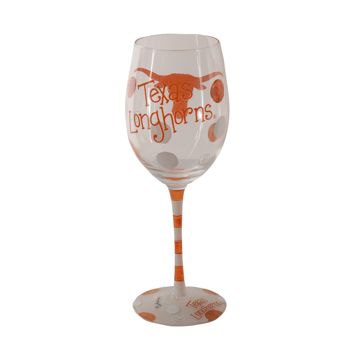 Texas Longhorn 12oz Painted Wine Glass (12042)