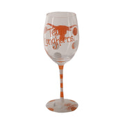 Texas Longhorn 12oz Painted Wine Glass (12042)